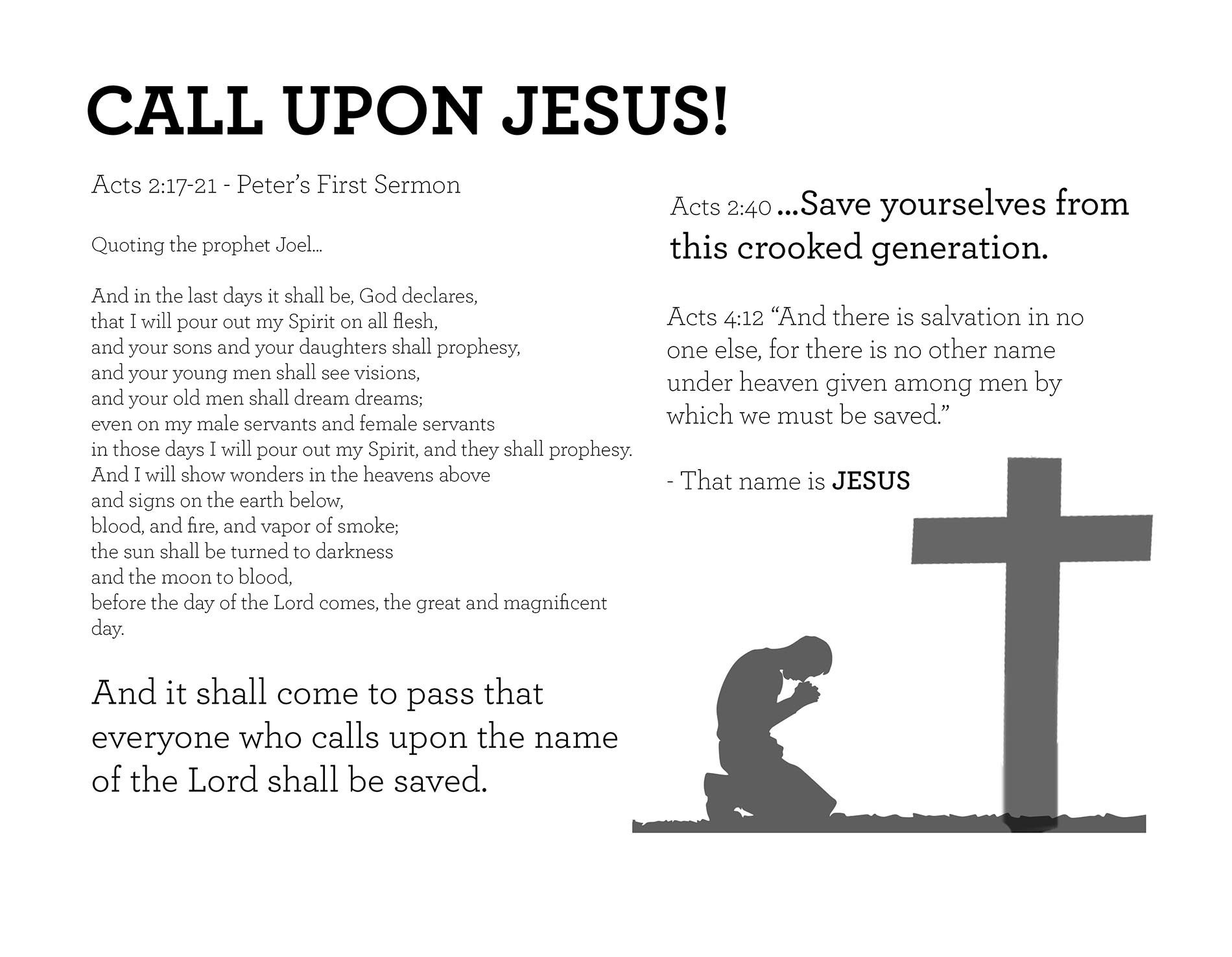 CALL UPON JESUS! Acts 2:17-21